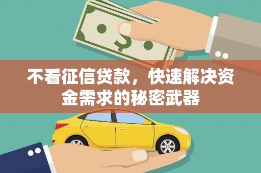 北镇不看征信贷款，快速解决资金需求的秘密武器