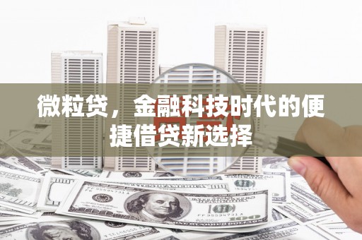 北镇微粒贷，金融科技时代的便捷借贷新选择